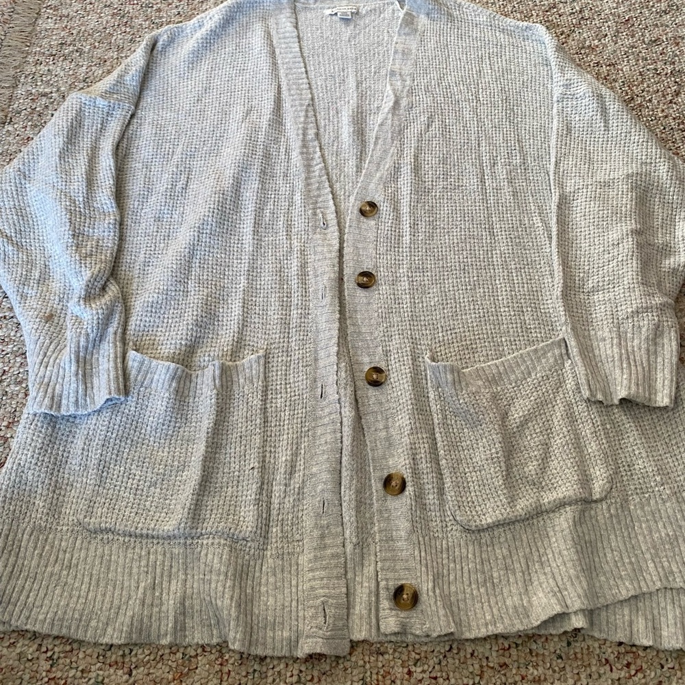 American Eagle Outfitters Gray Cardigan Sweater